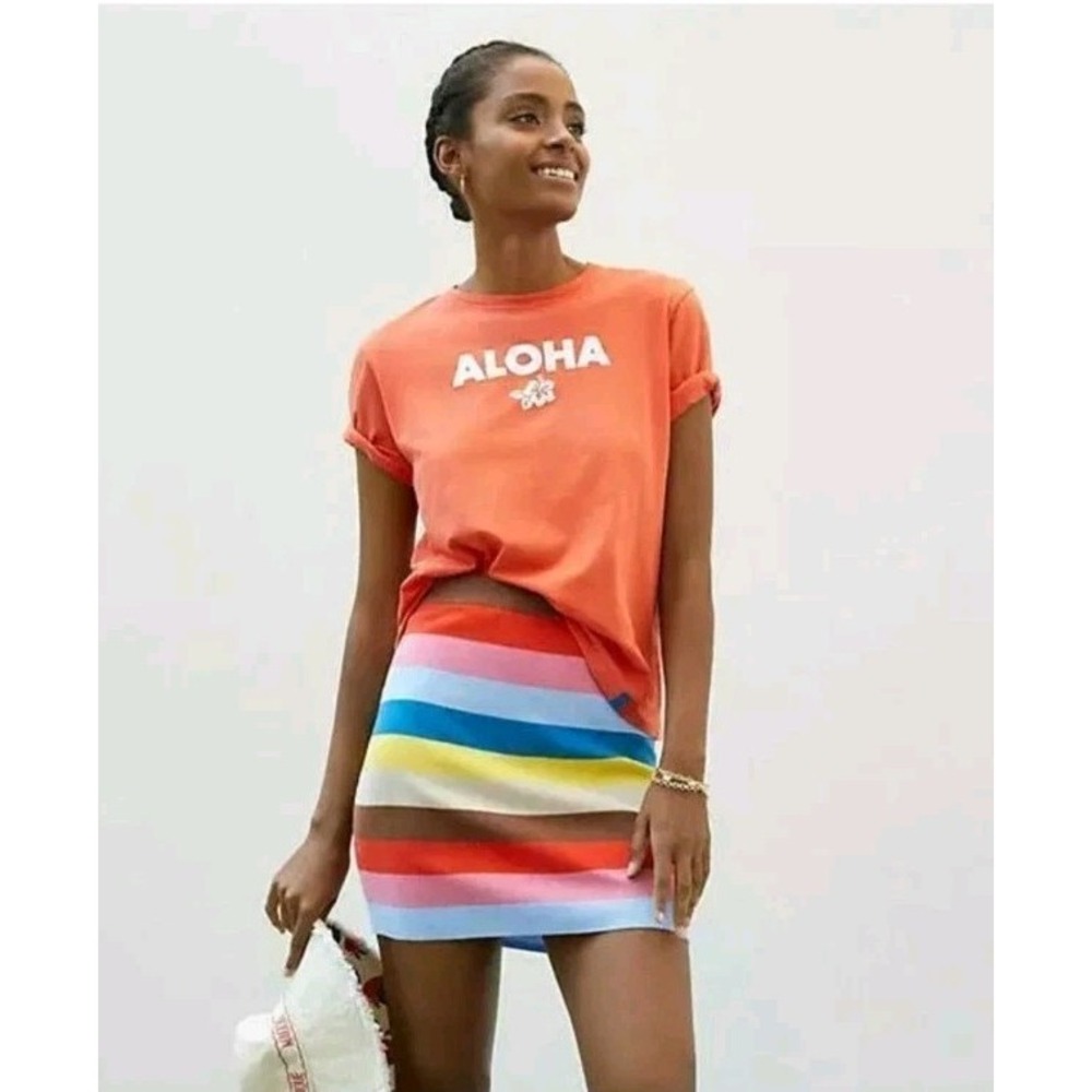 Anthropologie Multicolor Striped Mini Skirt